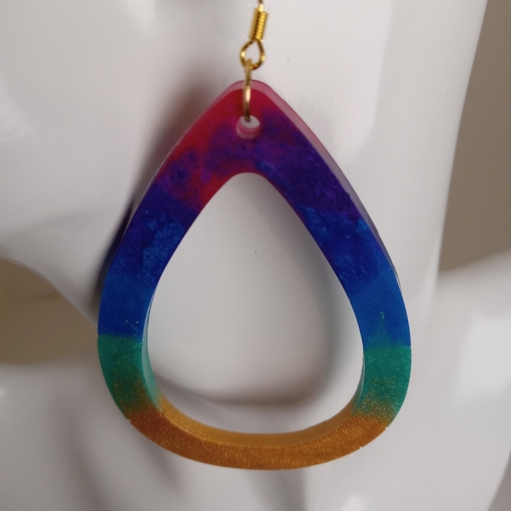 Multicolor Teardrop Earrings - Picture 4 of 10